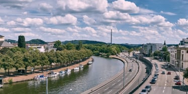 Der Fluss Saar in Saarbrücken
