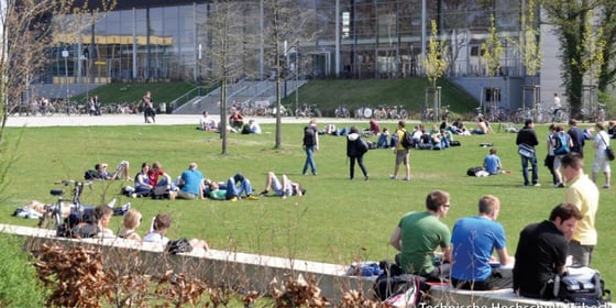 Students and campus of the university of Lübeck