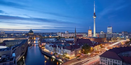 Berlin skyline by night