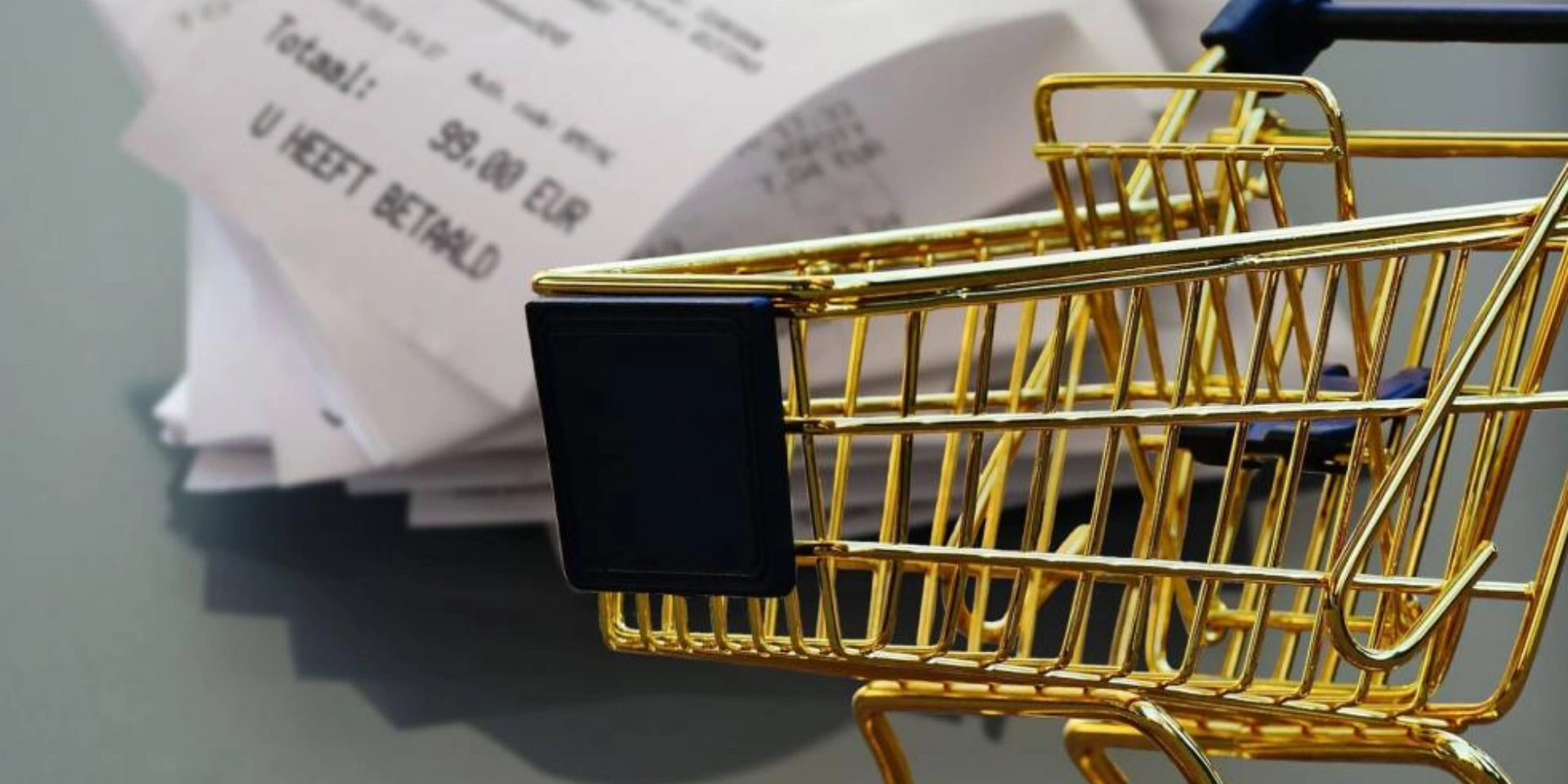 A shopping cart and a bill